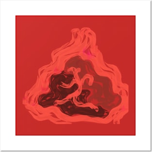 Abstract dancing queen in fire Posters and Art